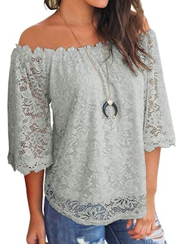 MIHOLL Lace Off Shoulder Top