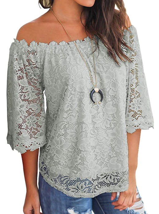 MIHOLL Lace Off Shoulder Top