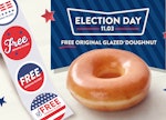 Voters can score a free glazed doughnut at Krispy Kreme on Nov. 3.