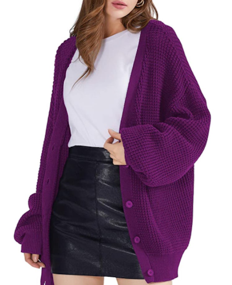 QUALFORT 100% Cotton Oversized Cardigan