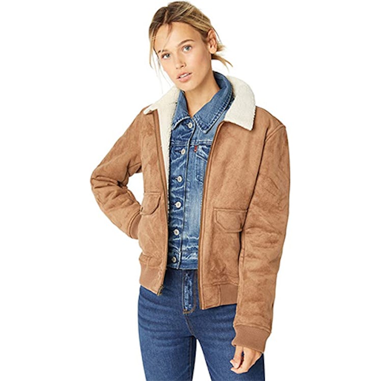 Levi's Faux Leather Sherpa Aviator Bomber Jacket