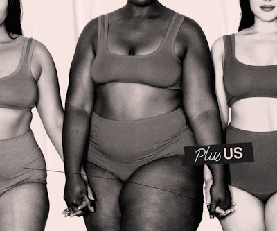 Three women with different body types
