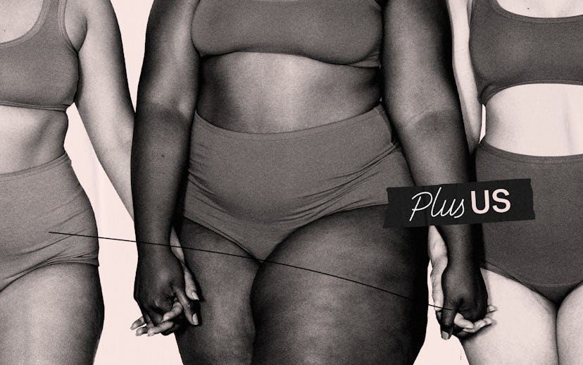 Three women with different body types