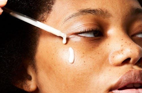 New Mutha Skin Care Products: No.1 Serum texture swatch on model.