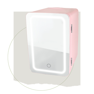 Personal Chiller LED Lighted Mini Fridge with Mirror Door