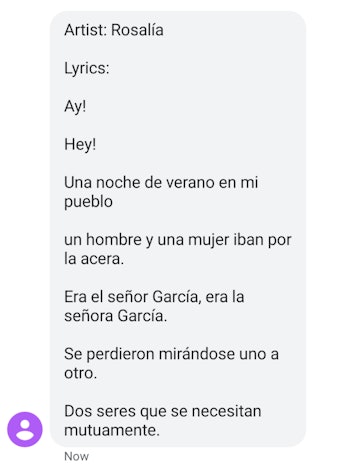 Rosalía generated lyrics