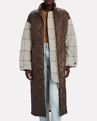 Deadra Quilted Plaid Puffer Coat