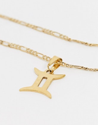 Image Gang Gemini star sign necklace in 18K gold plate