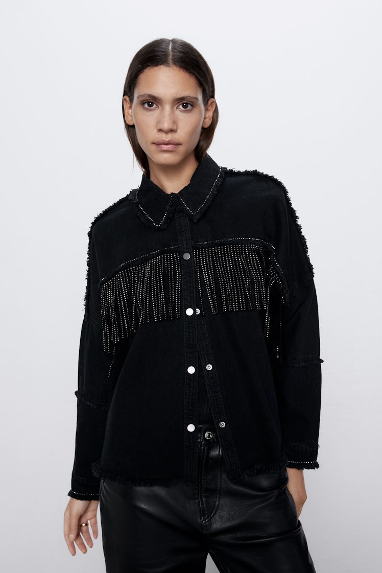 Zara Shiny Fringe Jacket