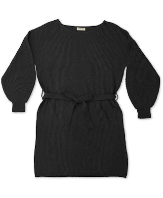 Full Circle Trends Plus Size Belted Sweater Dress