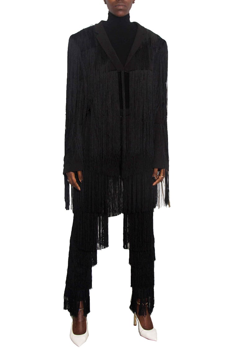 Romeo Hunte Black Fringe Blazer