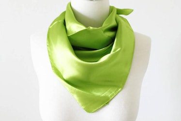 12thKnit Green Solid Color Square Scarves