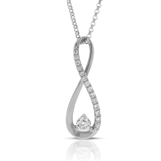 Ikuma Canadian Diamond Infinity Necklace in 14K White Gold