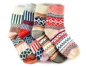 JOYCA & Co. Cotton Thick Winter Crew Socks (4-Pack)