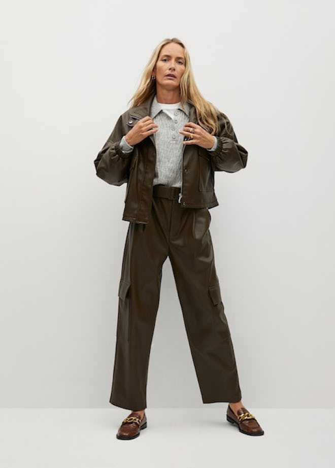 Relaxed Fit Faux-Leather Pants