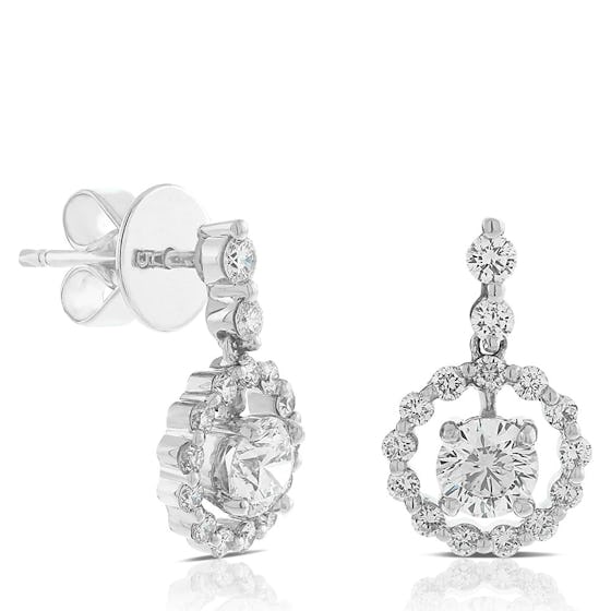 Signature Forevermark Diamond Circle Earrings in 18K White Gold