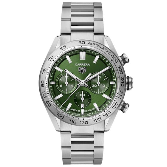 TAG Heuer Carrerra Heuer 02 Green Dial Chronograph Watch, 44mm