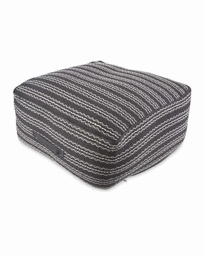 Black/White Striped Floor Cushion