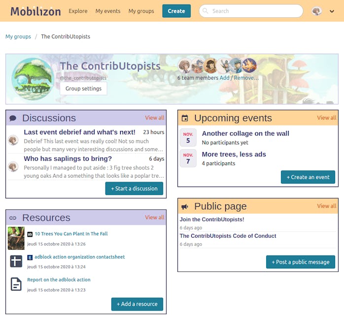 Mobilizon is a free alternative to Facebook for hosting events and groups.