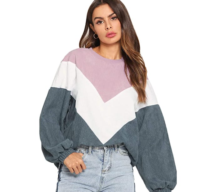ROMWE Color Block Sweater