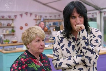 Sandi  Toksvig and Noel Fielding on the set of "The Great British Back Off."