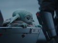 Baby Yoda sits in his shell during a scene in the season two trailer for Disney's 'The Mandalorian.'