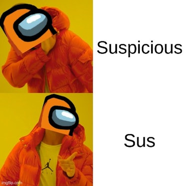 Among Us That's Sus Suspicious Crewmate Funny Video Game Meme