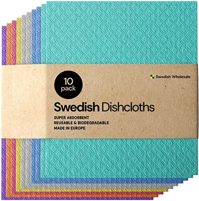 Swedish Dishcloth Sponge Cloths (10-Pack)