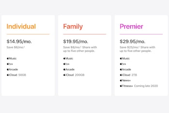 Apple One rolls up the company's various subscription services into one monthly bill. 