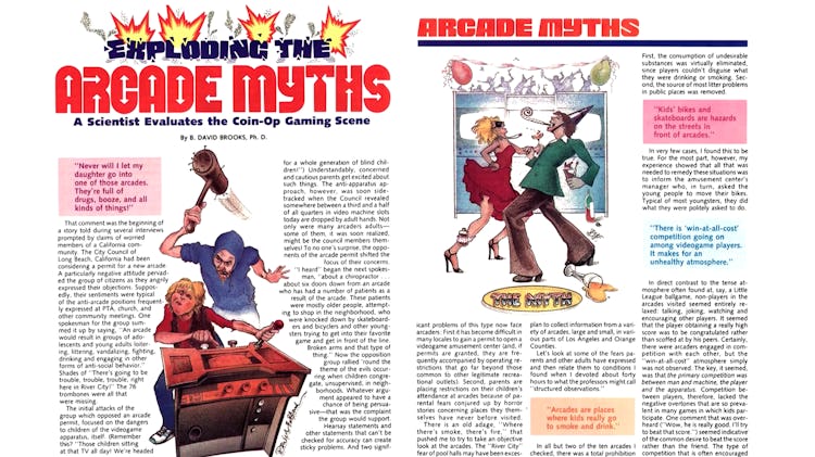 An article about "myths" about the safety of arcades.