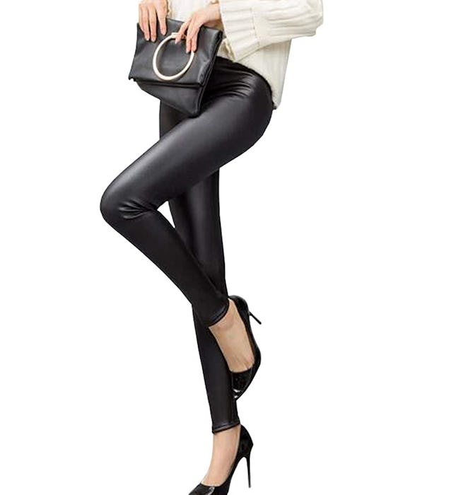 Weigou Faux-Leather Leggings