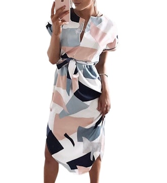 ECOWISH Geometric Dress