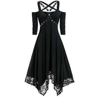 Wish Plus Size Off Shoulder Gothic Style Halloween Dress