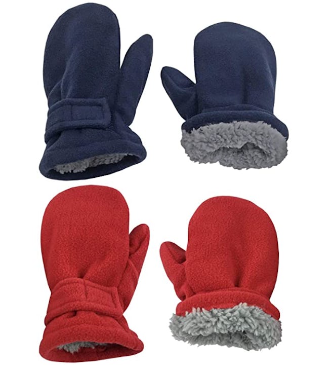 N'Ice Caps Sherpa Lined Fleece Mittens (2-Pack)