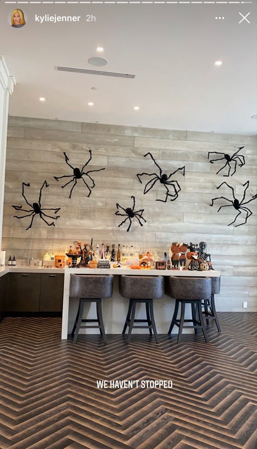 Spiders on the wall is an easy Halloween decor idea anyone can do
