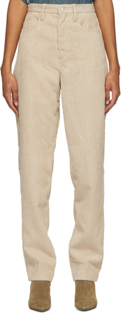 Beige Corduroy Decorsy Trousers