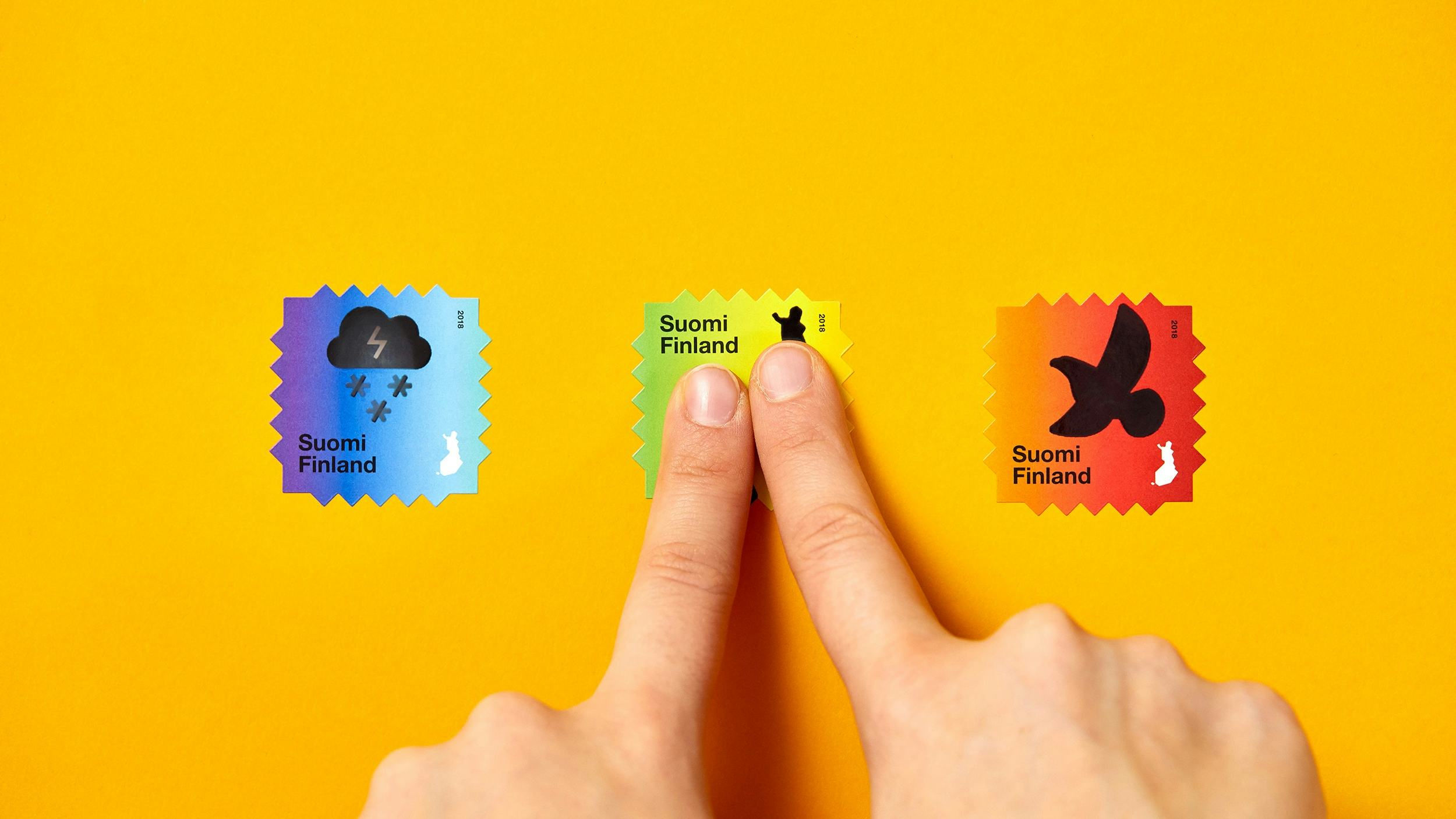 Heat reactive stamps.