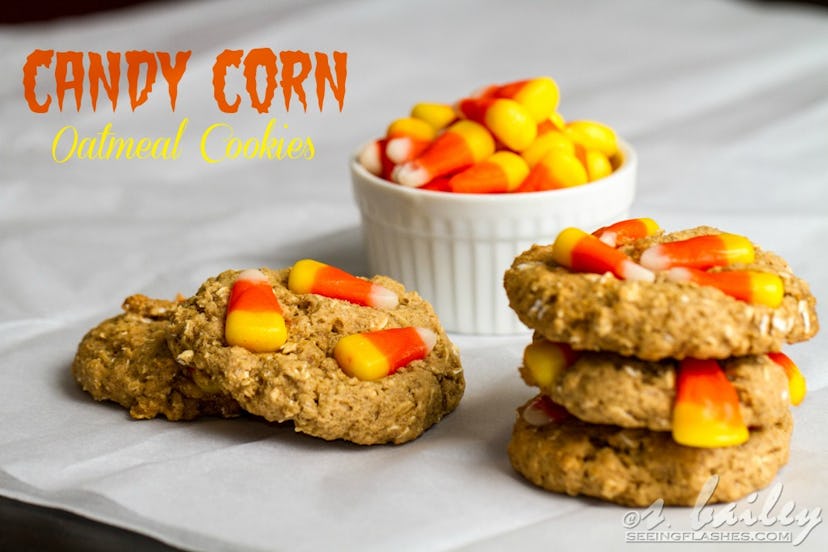 Candy Corn Oatmeal Cookies