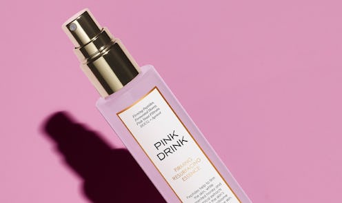 Sunday Riley Pink Drink Firming Resurfacing Essence close-up, in bottle.