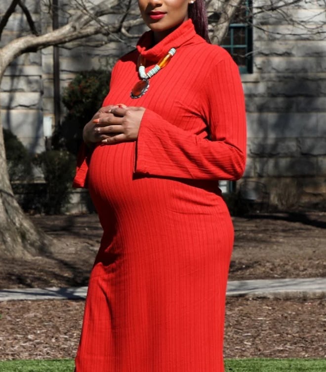 Ribbed "Jackie Marie" Turtle Neck Dress "Rust"