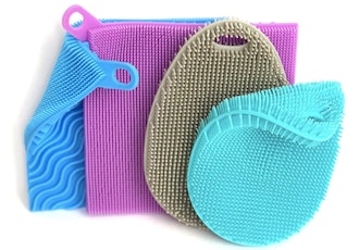 Asiopphire Double Sided Silicone Scrubbing Sponges (4-Pack)