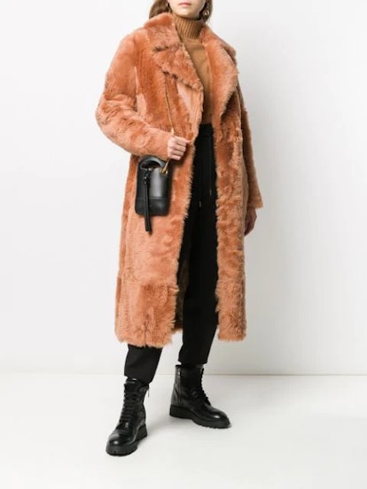 Belted Shearling Coat