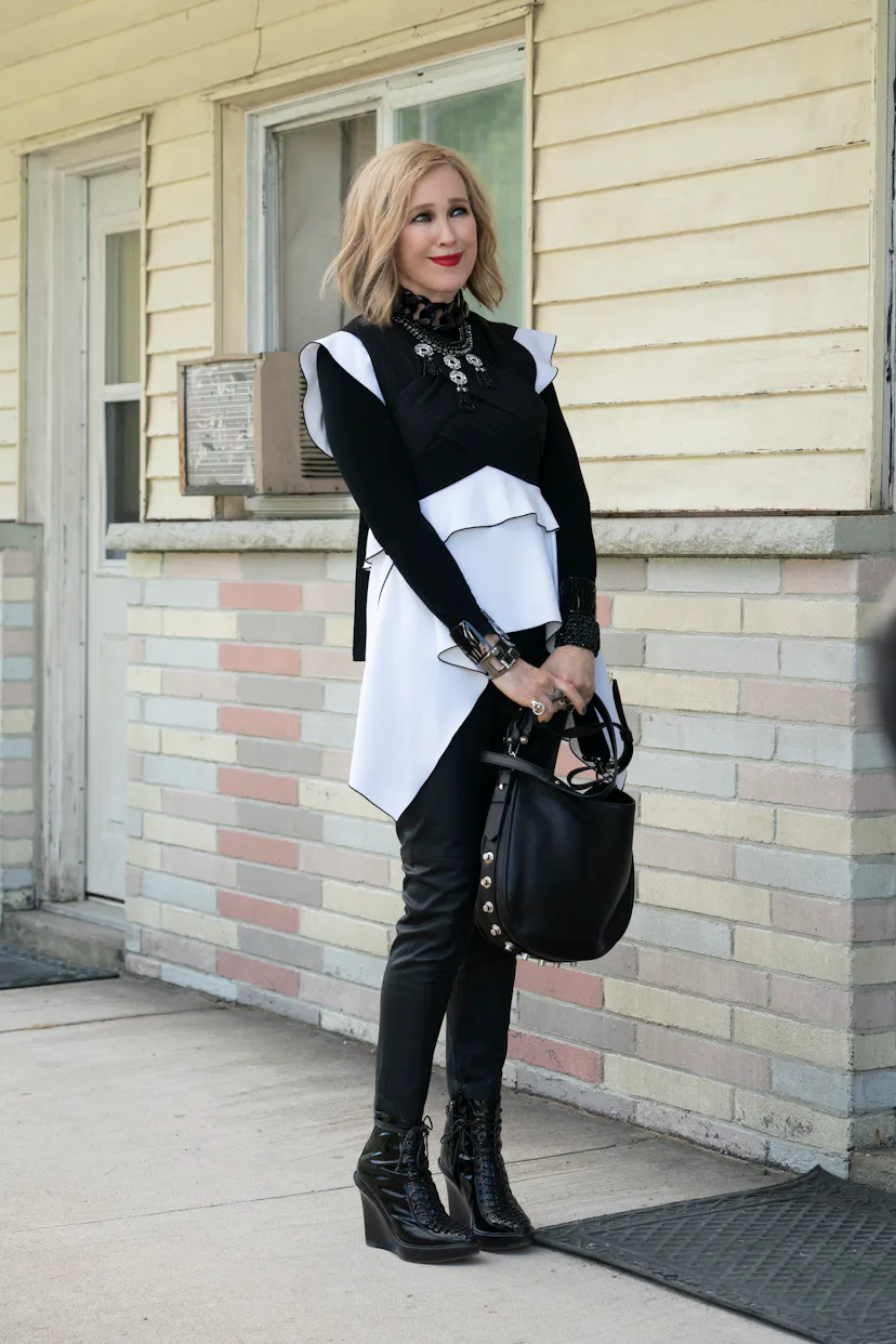 moira rose leather dress Schitt's Creek' Fashion: Photos of the Show's Lavish Costumes