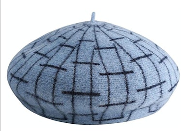 ZWJ-berets Berets Ladies Painter Hat Checkered Beret Spring and Autumn Winter Warm Hat Retro Fashion...