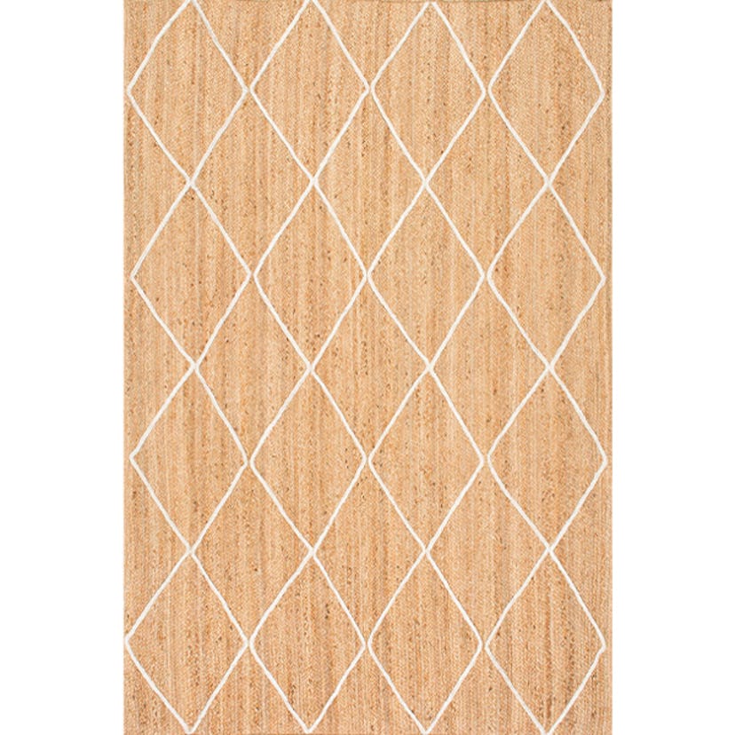 Caleb Braided Trellis Jute Area Rug