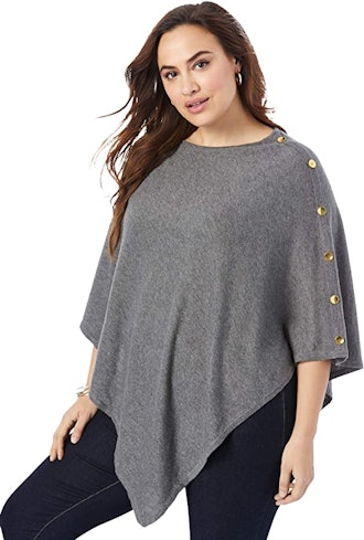 Jessica London Cotton Cashmere Poncho Sweater