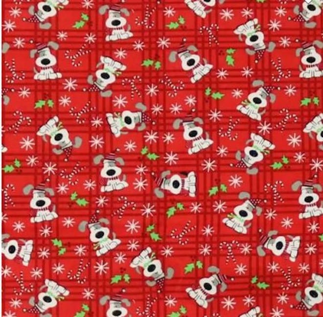 Fitted Flannel crib sheet: Holiday dogs