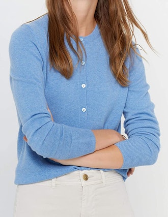 State Cashmere Button Front Crewneck Cardigan