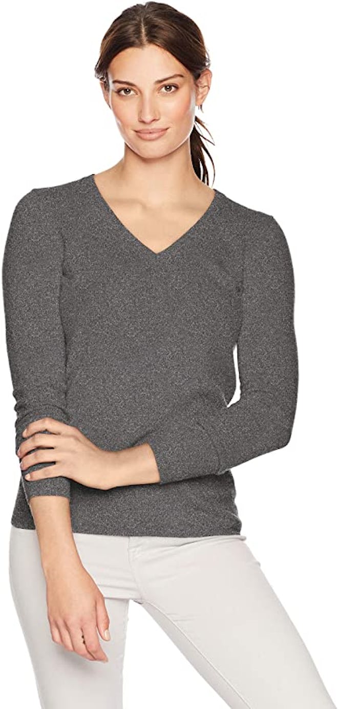 Lark & Ro V-Neck Pullover Cashmere Sweater