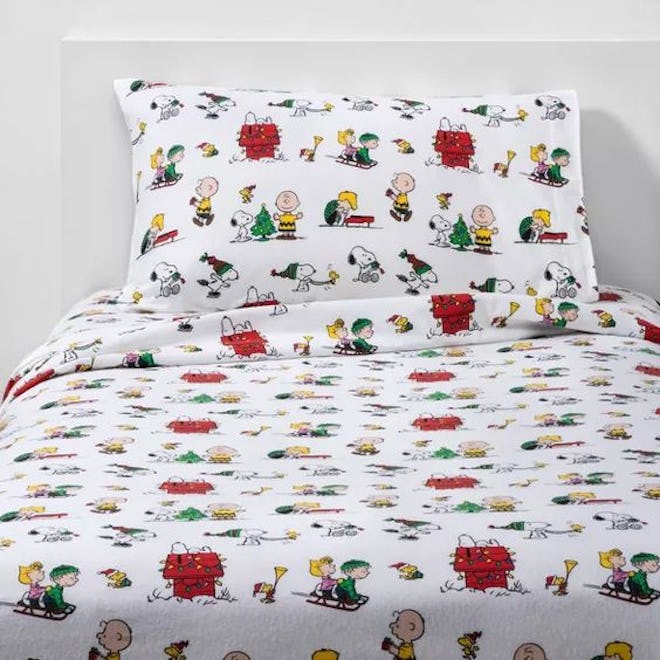 Peanuts Holiday Flannel Sheet Set